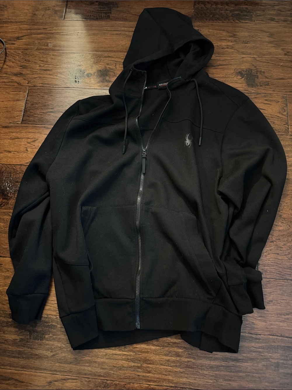 Men's Black Full-Zip Hooded Sweater Jacket